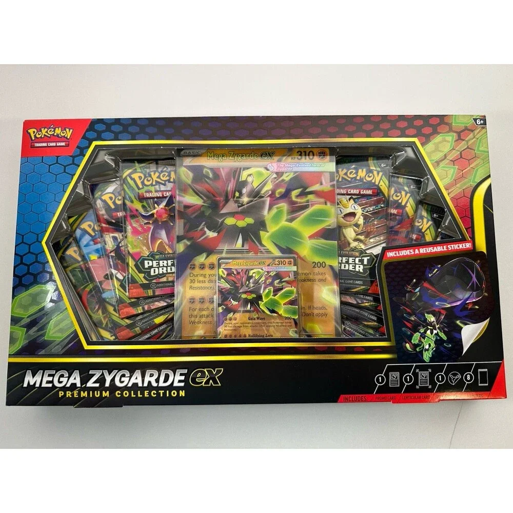 Pokemon Mega Zygarde ex Premium Collection Box 2026 Includes Reusable Sticker
